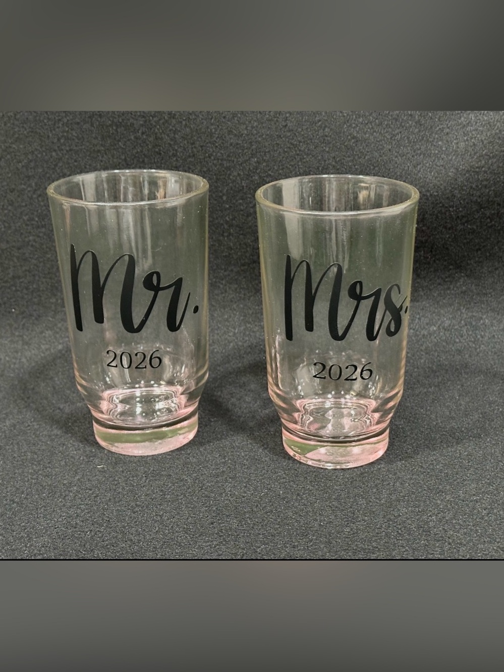 Mrs. 2026 Pink Accent Glass Tumbler